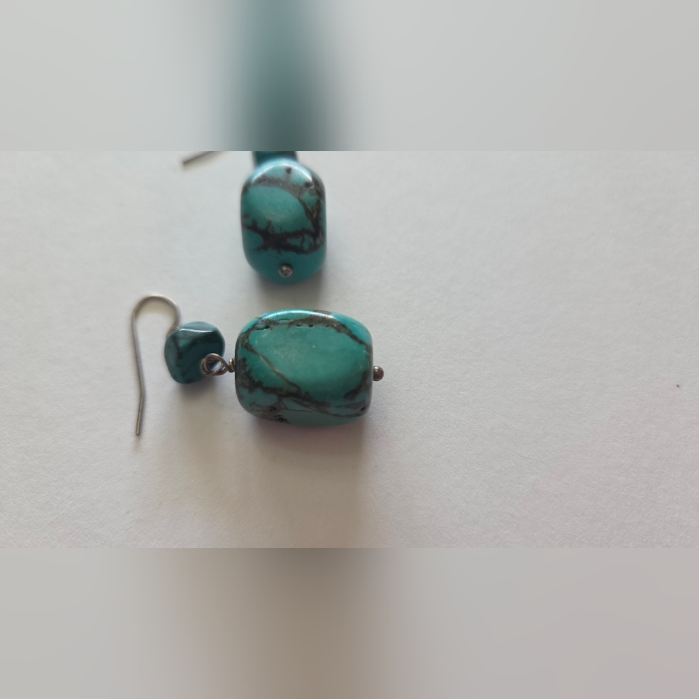 Turquoise Dangle Earrings - Picture 3 of 3
